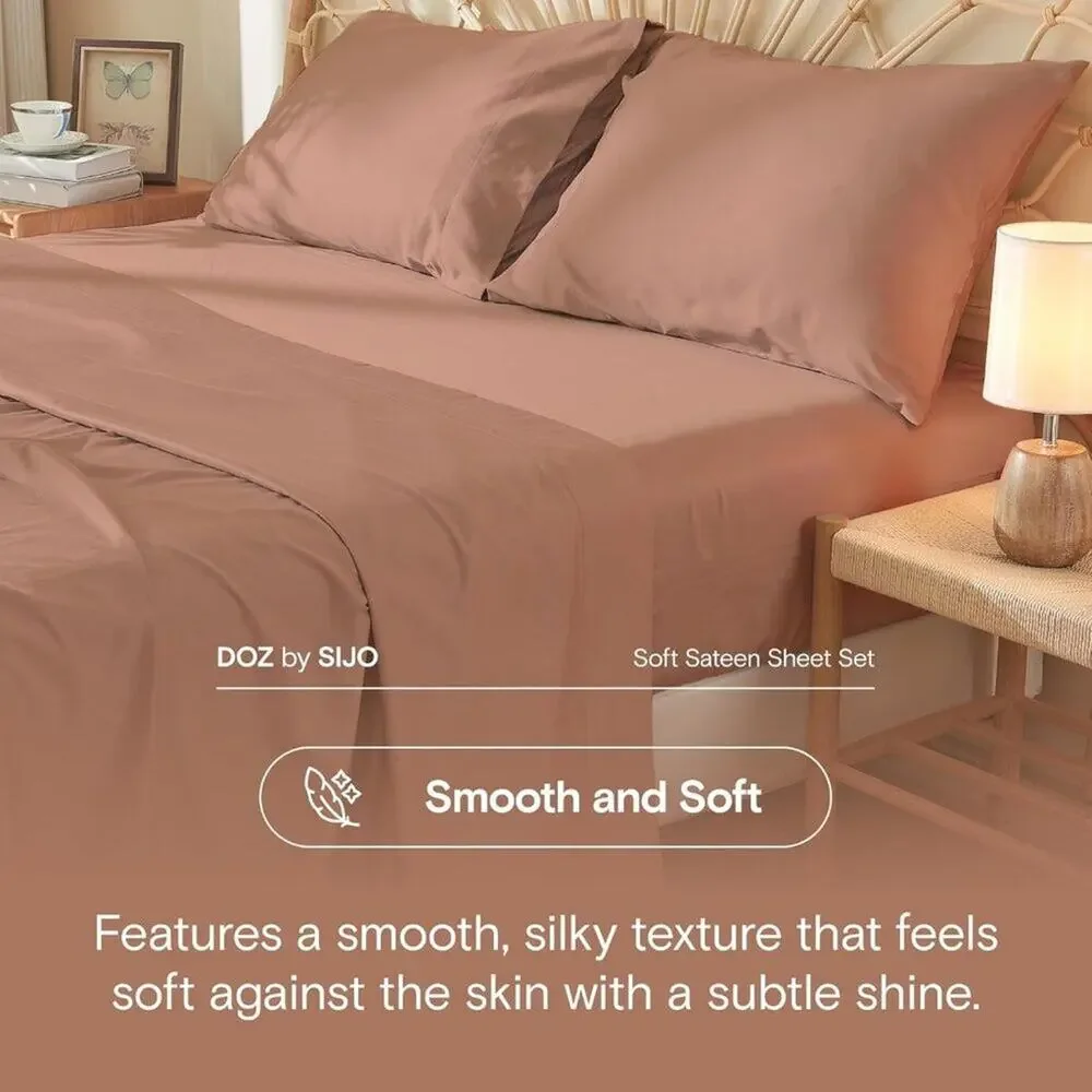 NWT DOZ by Sijo Bamboo Duvet Cover 3 PC Set Clay, King/Cal King